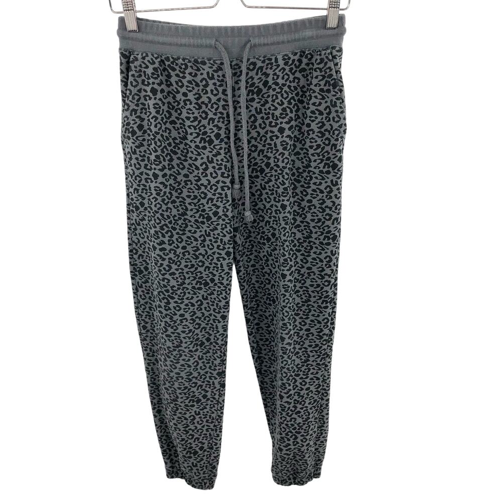 Rails Gray Leopard Print Pull On Joggers Comfy Pants Drawstring Waist XS